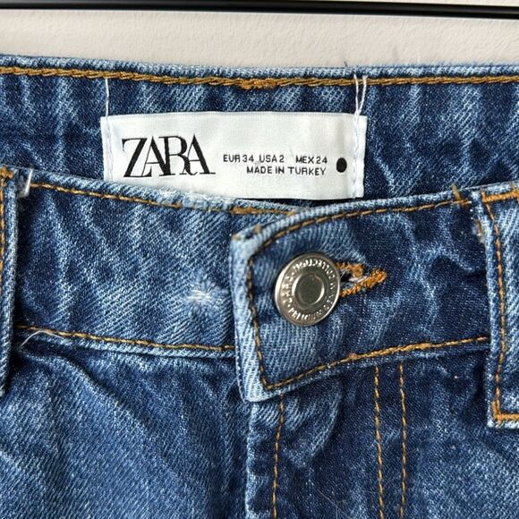 Zara Distressed High Waist Shorty Cut Off Shorts - Picture 5 of 7